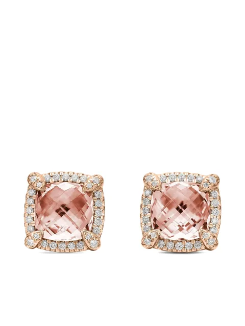 серьги Chatelaine из розового золота с бриллиантами и морганитом (8 мм)