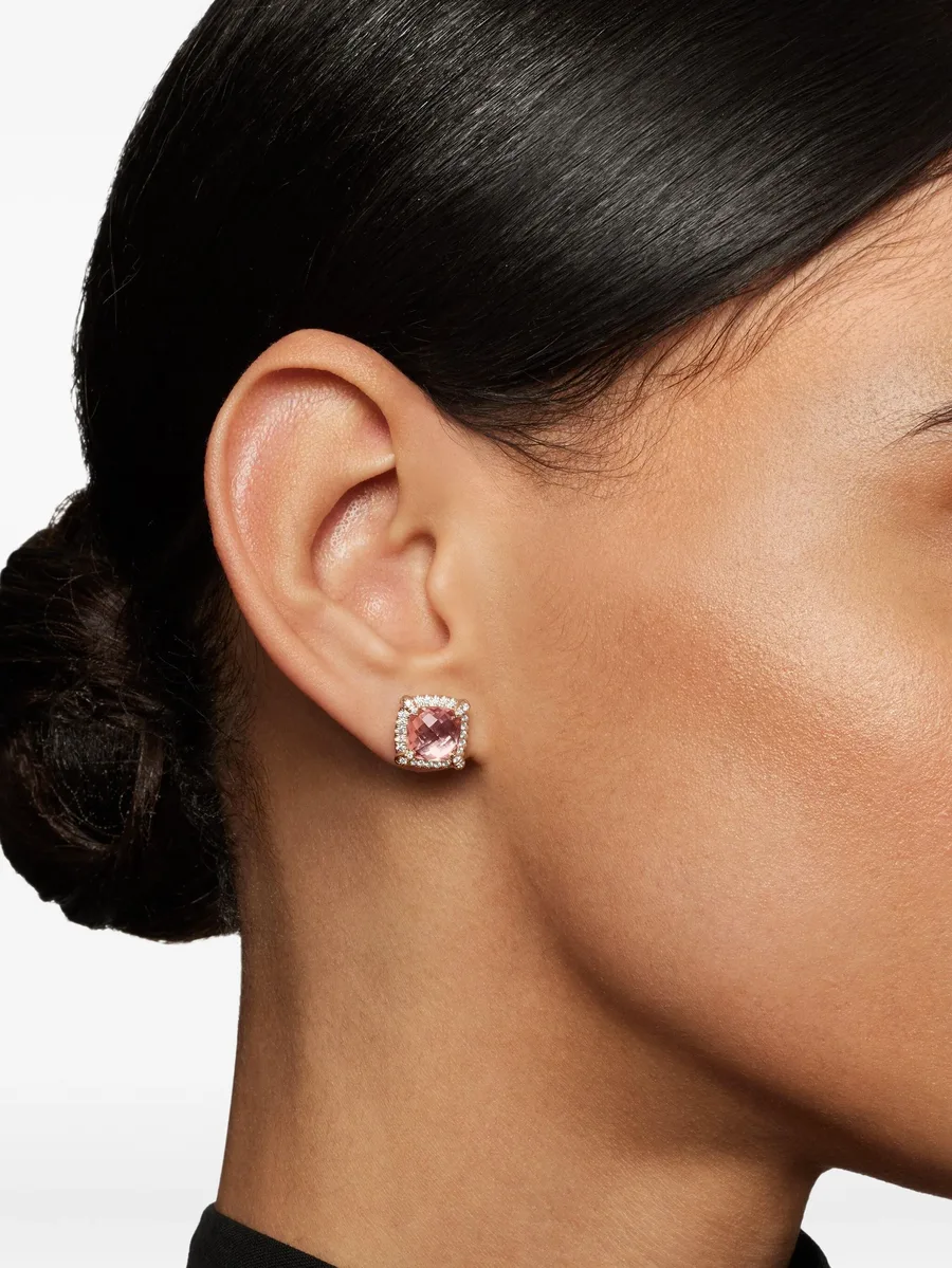 серьги Chatelaine из розового золота с бриллиантами и морганитом (8 мм) 6