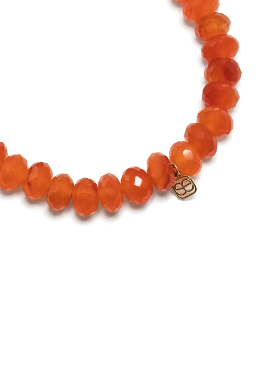 14kt yellow gold Rainbow charm carnelian bracelet 8