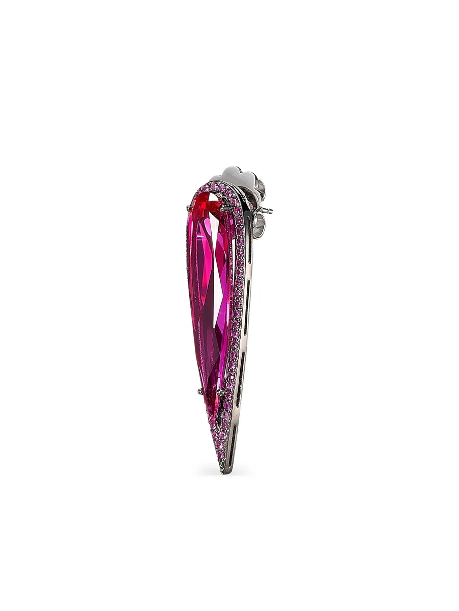 серьги Glimmer из белого золота с рубинами 6