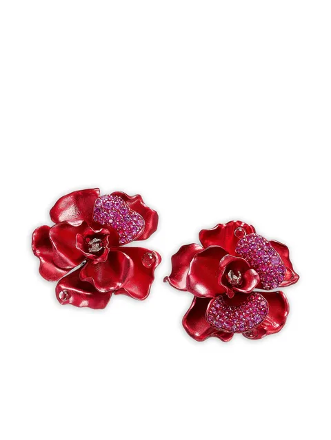 recycled aluminium and rhodium vermeil Carnelia ruby and topaz earrings