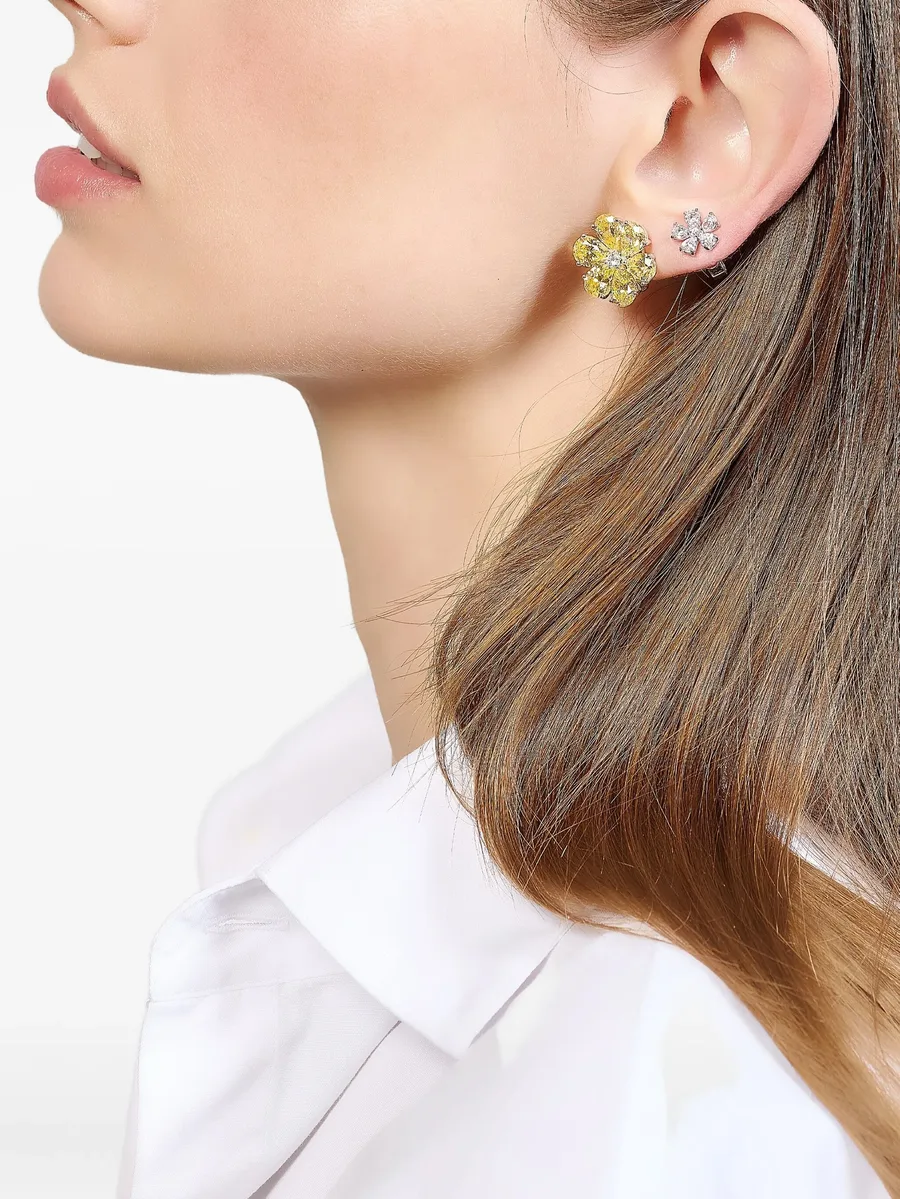 серьги-клипсы Marguerite Daisy из белого золота 4