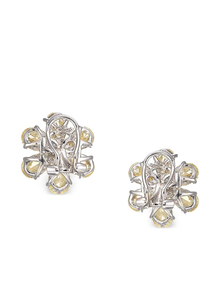 серьги-клипсы Marguerite Daisy из белого золота 6
