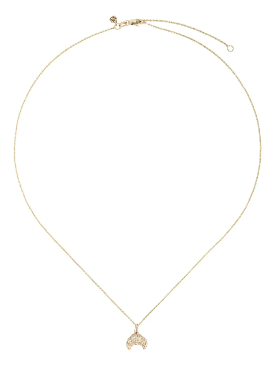 колье Croissant Charm из желтого золота с бриллиантами 2