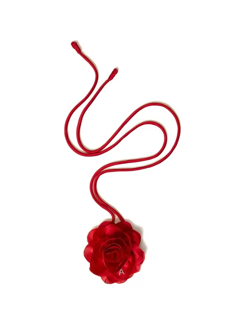 choker with satin flower