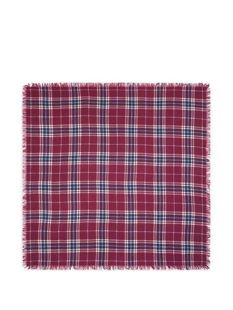 платок в клетку тартан с бахромой