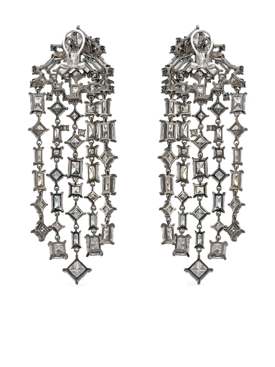 18K white gold vermeil/black rhodium vermeil Silver Smoke Cascade earrings 6