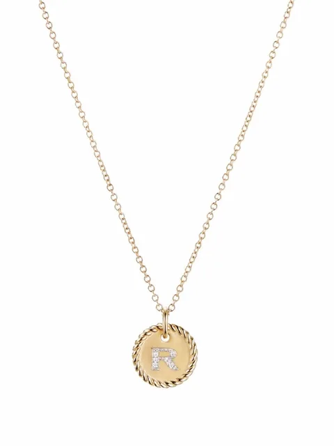 колье R Initial Charm из желтого золота с бриллиантами