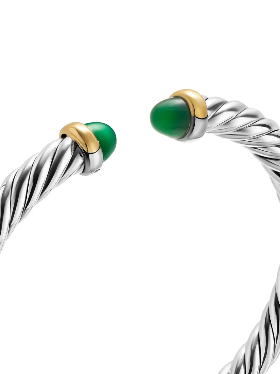 браслет Cable Flex® из серебра и желтого золота с ониксом 10