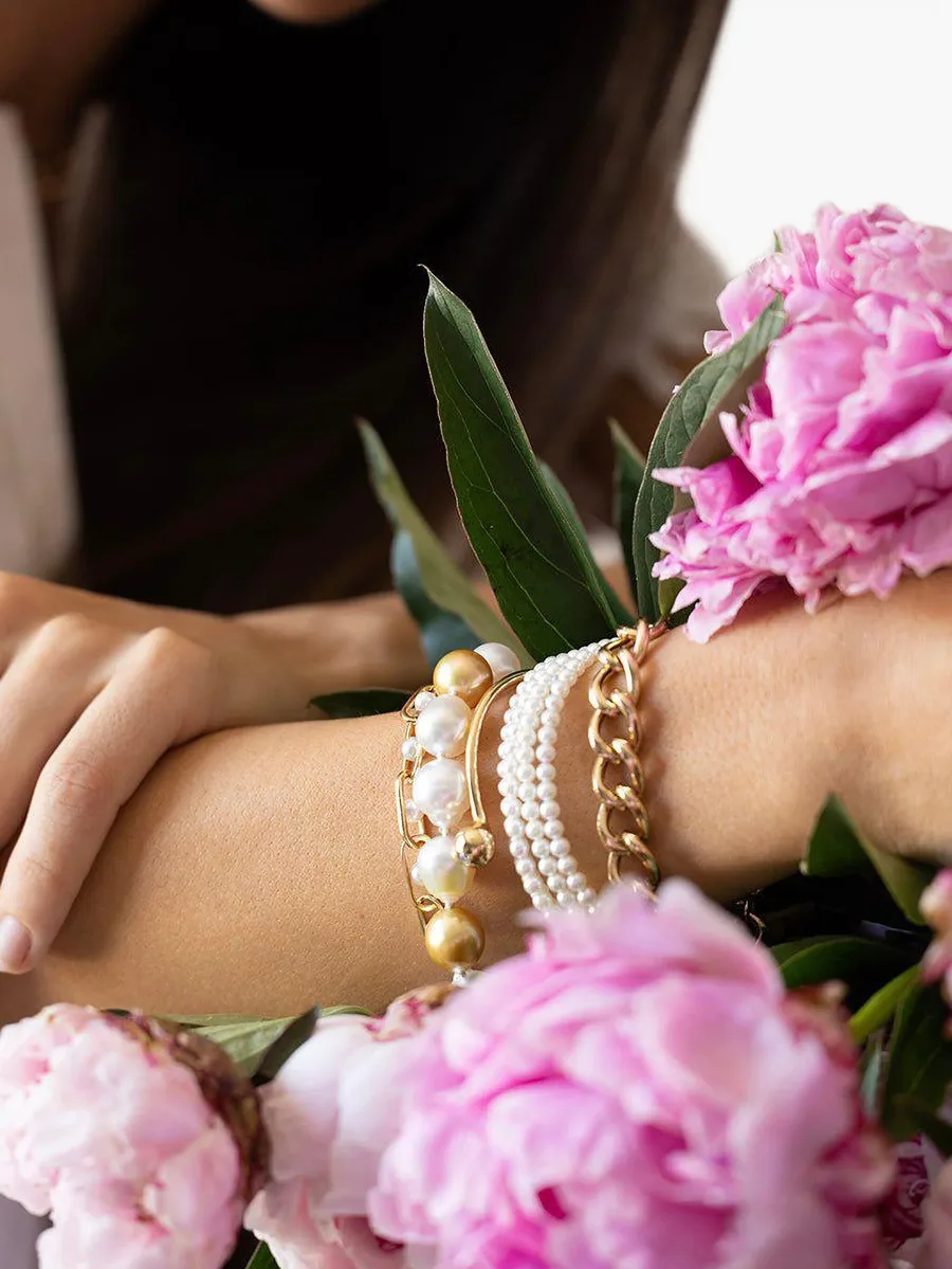 14K yellow gold Baby Ayoka Pearl bracelet 7