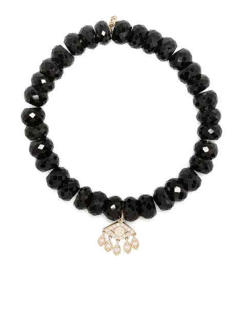 14kt gold Tear Drops Evil Eye multi-stone bracelet