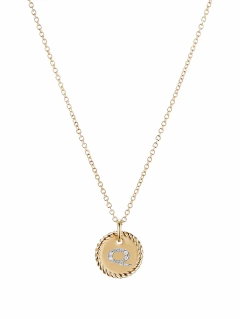 колье Q Initial Charm из желтого золота с бриллиантами