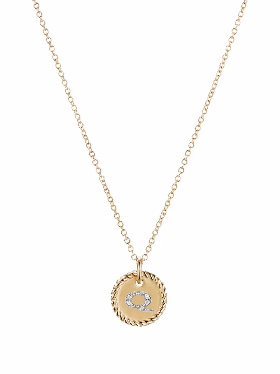 колье Q Initial Charm из желтого золота с бриллиантами 2