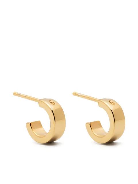 gold-plated sterling silver engraved hoop earrings