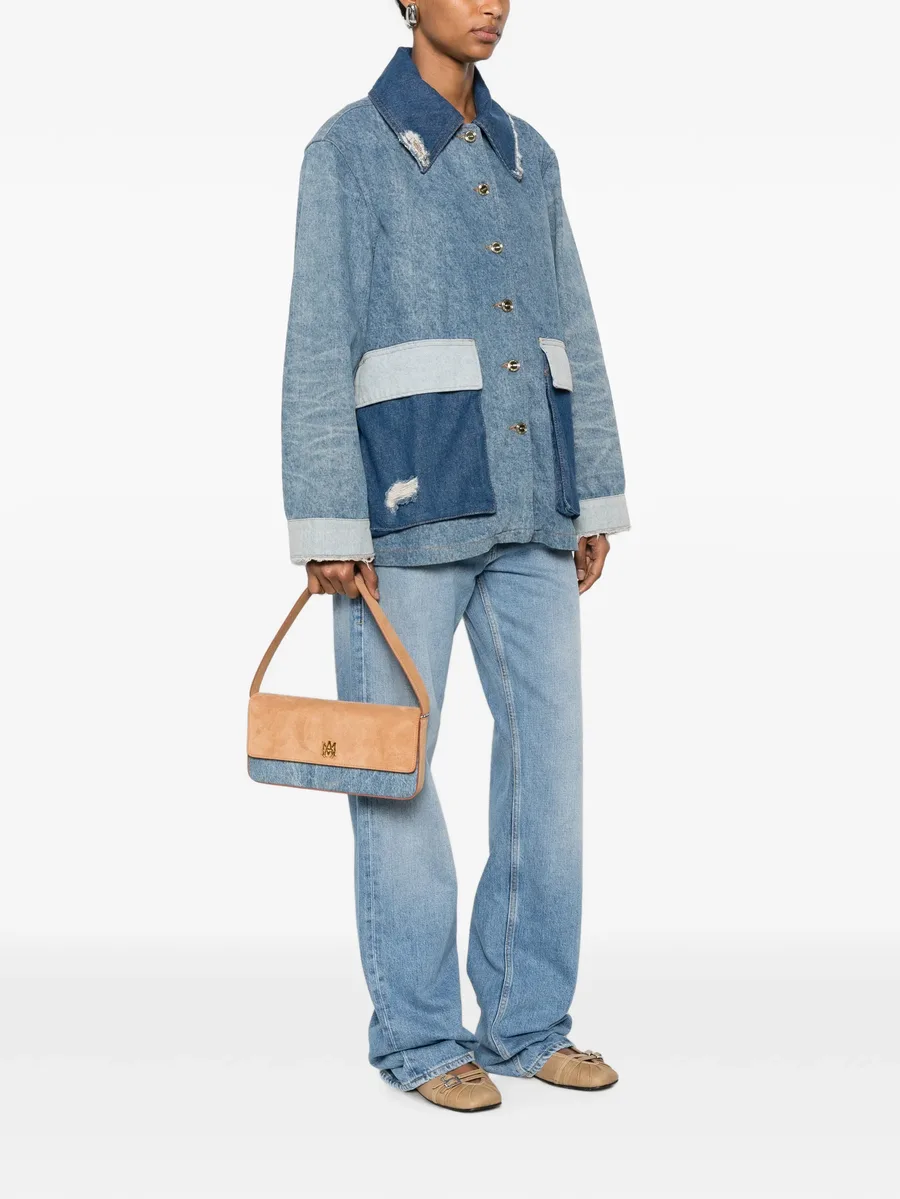 MA Millie suede-panelled shoulder bag 3