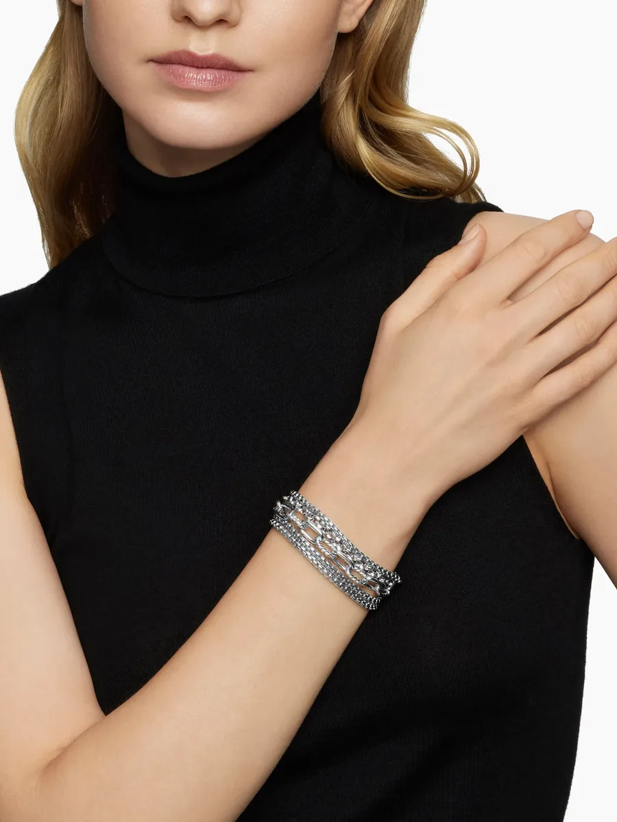 серебряный браслет Multi Row Chain (29 мм) 12