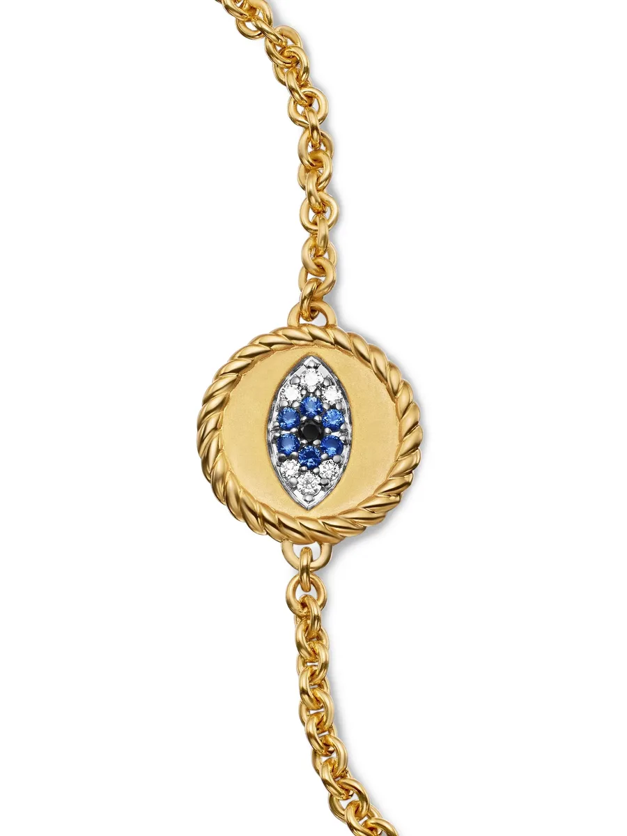 браслет Cable Collectibles Evil Eye из желтого золота (2 мм) 14