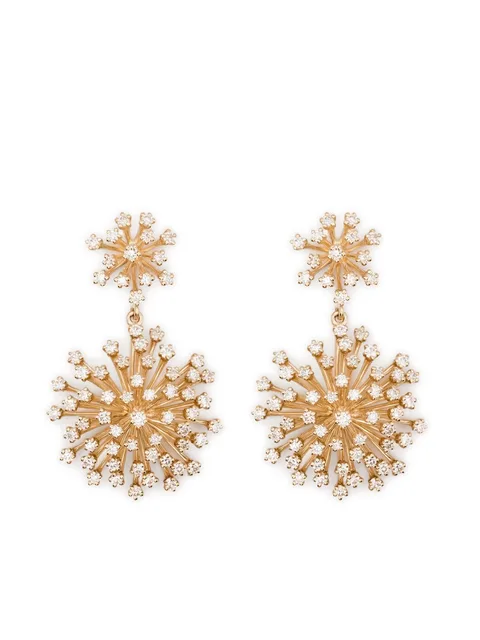 14CT yellow gold diamond earrings