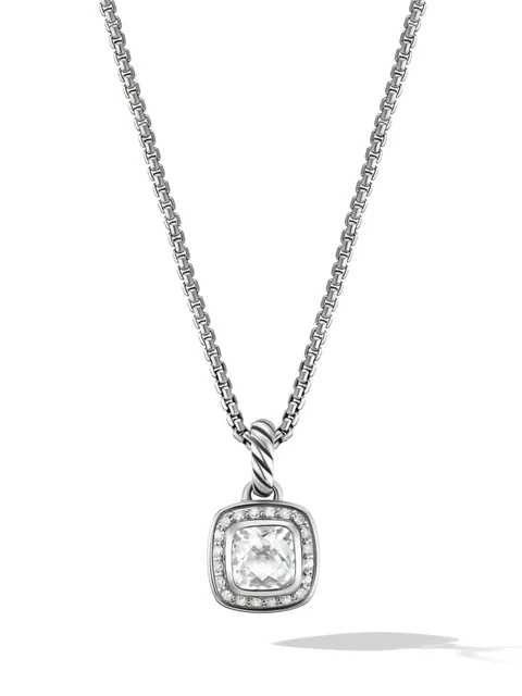 sterling silver Petite Albion diamond necklace (7mm)
