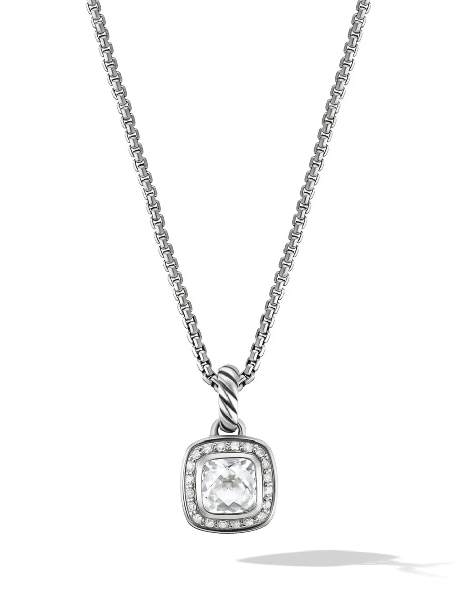 sterling silver Petite Albion diamond necklace (7mm) 2