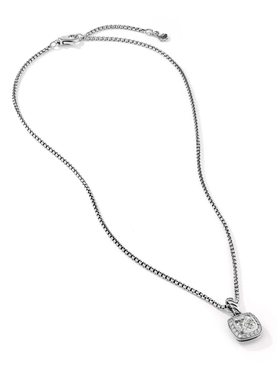 sterling silver Petite Albion diamond necklace (7mm) 4