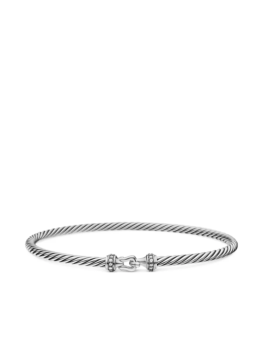 серебряный браслет Buckle Classic Cable с бриллиантами (3 мм) 8