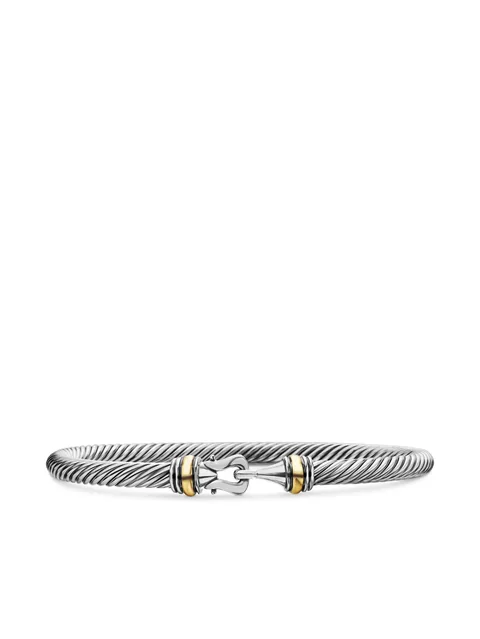 браслет Buckle Classic Cable из желтого золота и серебра (4 мм)