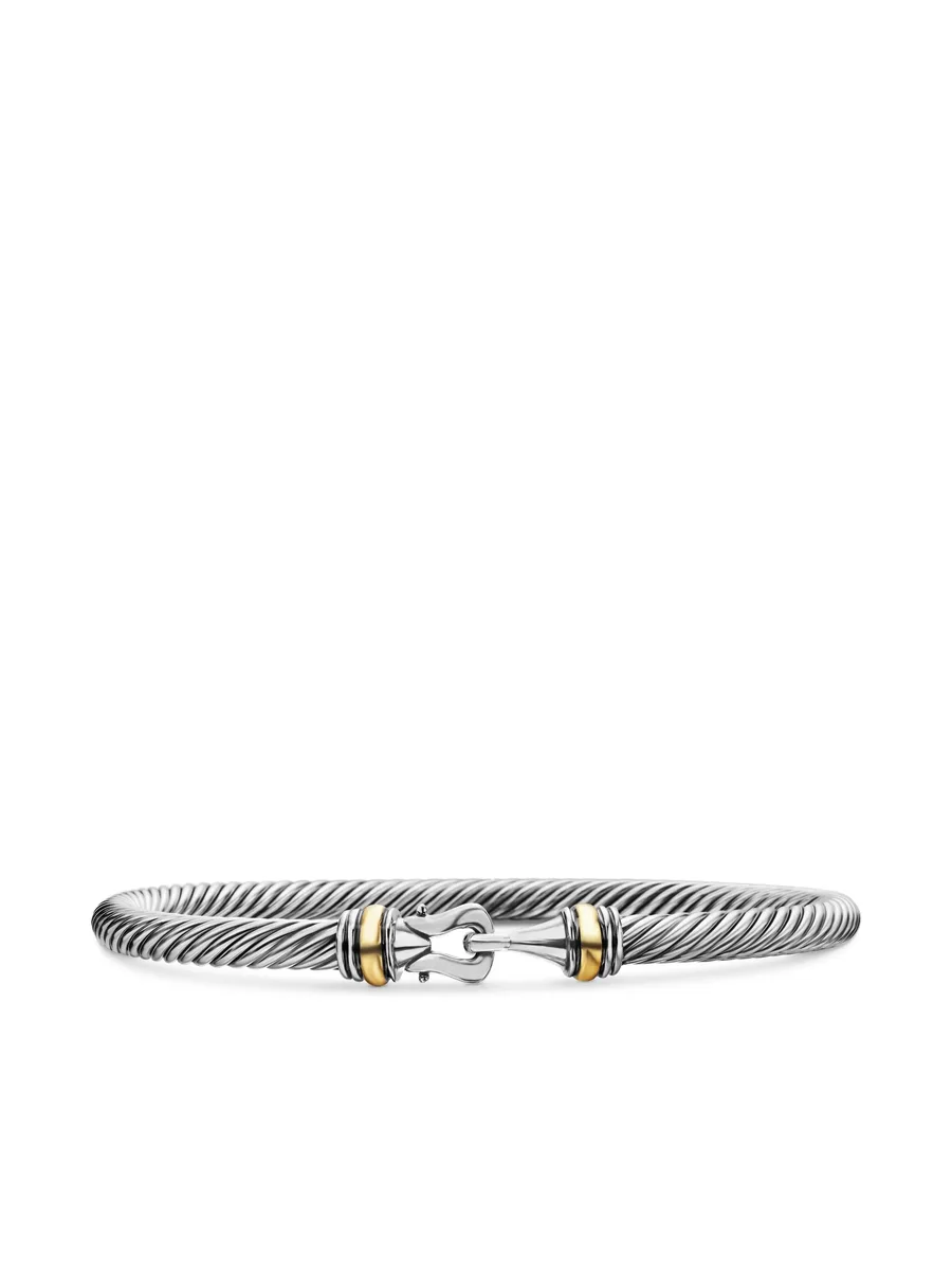 браслет Buckle Classic Cable из желтого золота и серебра (4 мм) 2