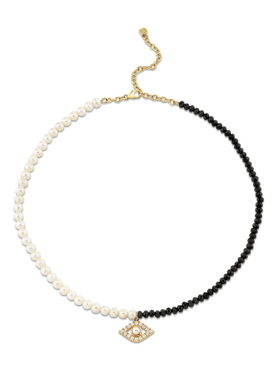 Evil Eye pearl necklace 2