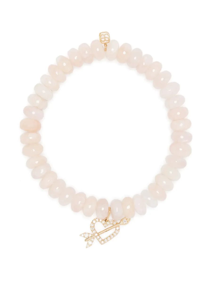 14kt yellow-gold morganite and diamond beaded bracelet 2