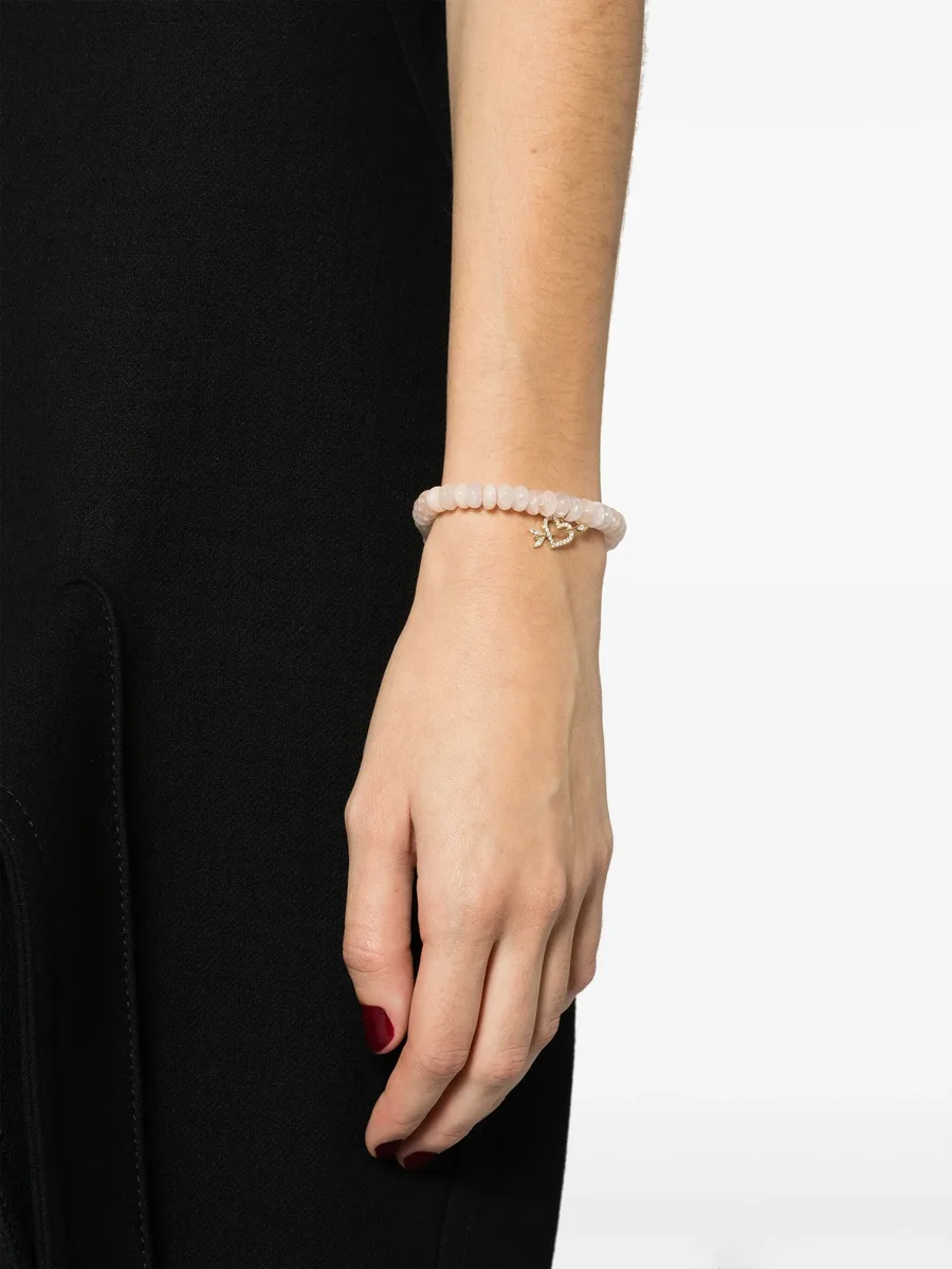 14kt yellow-gold morganite and diamond beaded bracelet 4