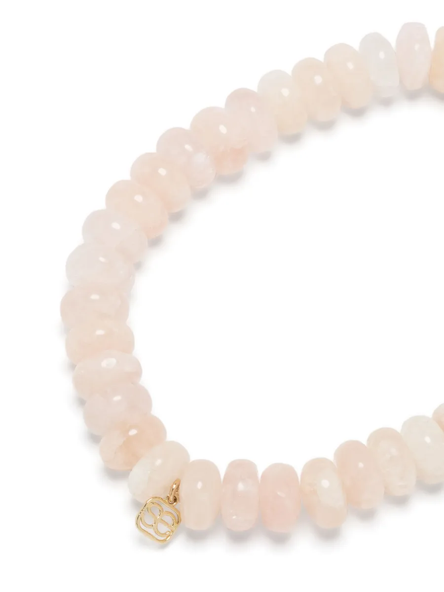 14kt yellow-gold morganite and diamond beaded bracelet 7
