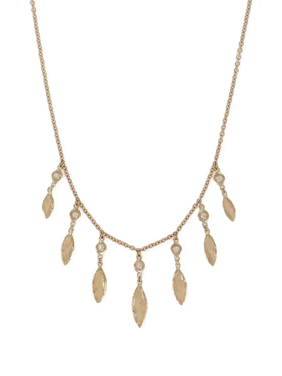 14CT yellow gold Shakers diamond necklace 2