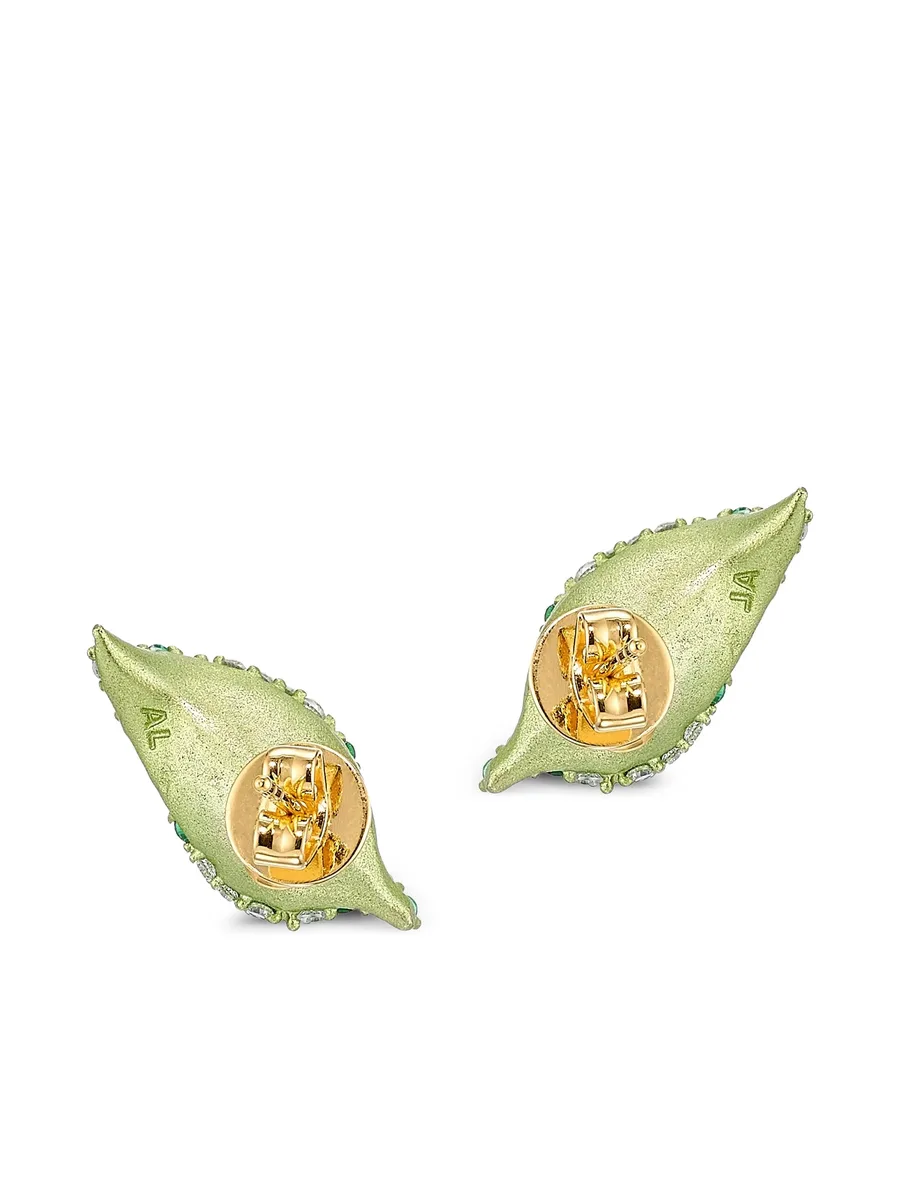 позолоченные серьги Dew Drop Petal с камнями 5
