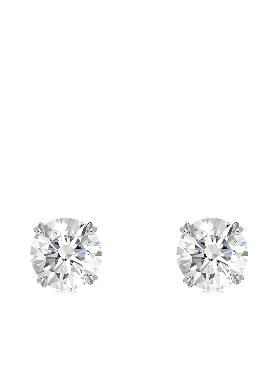 серьги-гвоздики Windsor из белого золота с бриллиантами 2