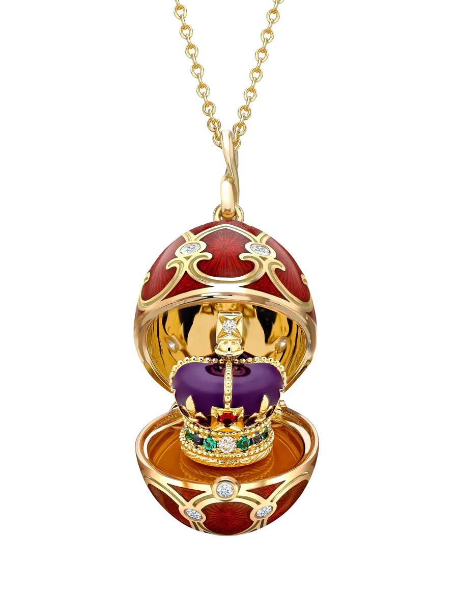 подвеска Heritage Coronation Crown Surprise из желтого золота с бриллиантами 4