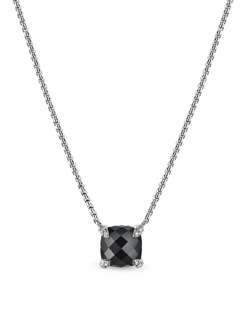 серебряное колье Petite Chatelaine с ониксом и бриллиантами