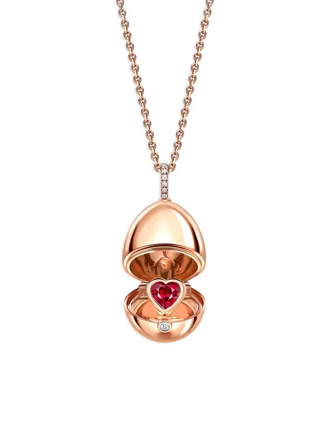 колье Fabergé Essence Heart Surprise из розового золота с рубином