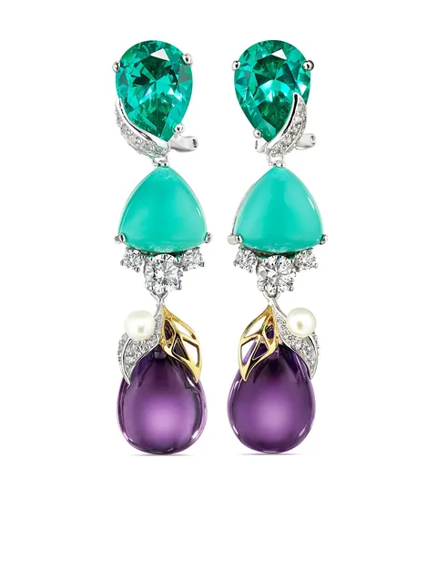 серьги Berry из белого золота с камнями