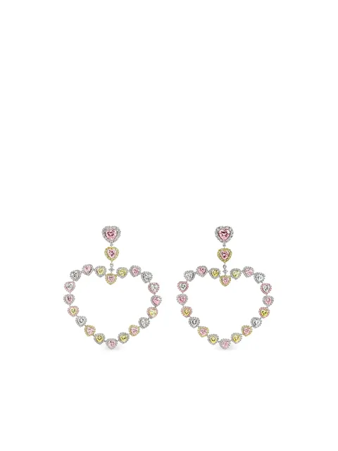 серьги Love Heart из белого золота с бриллиантами