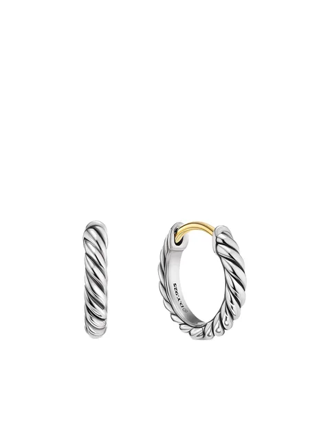 серебряные серьги-хагги Sculpted Cable Micro (10.7 мм)