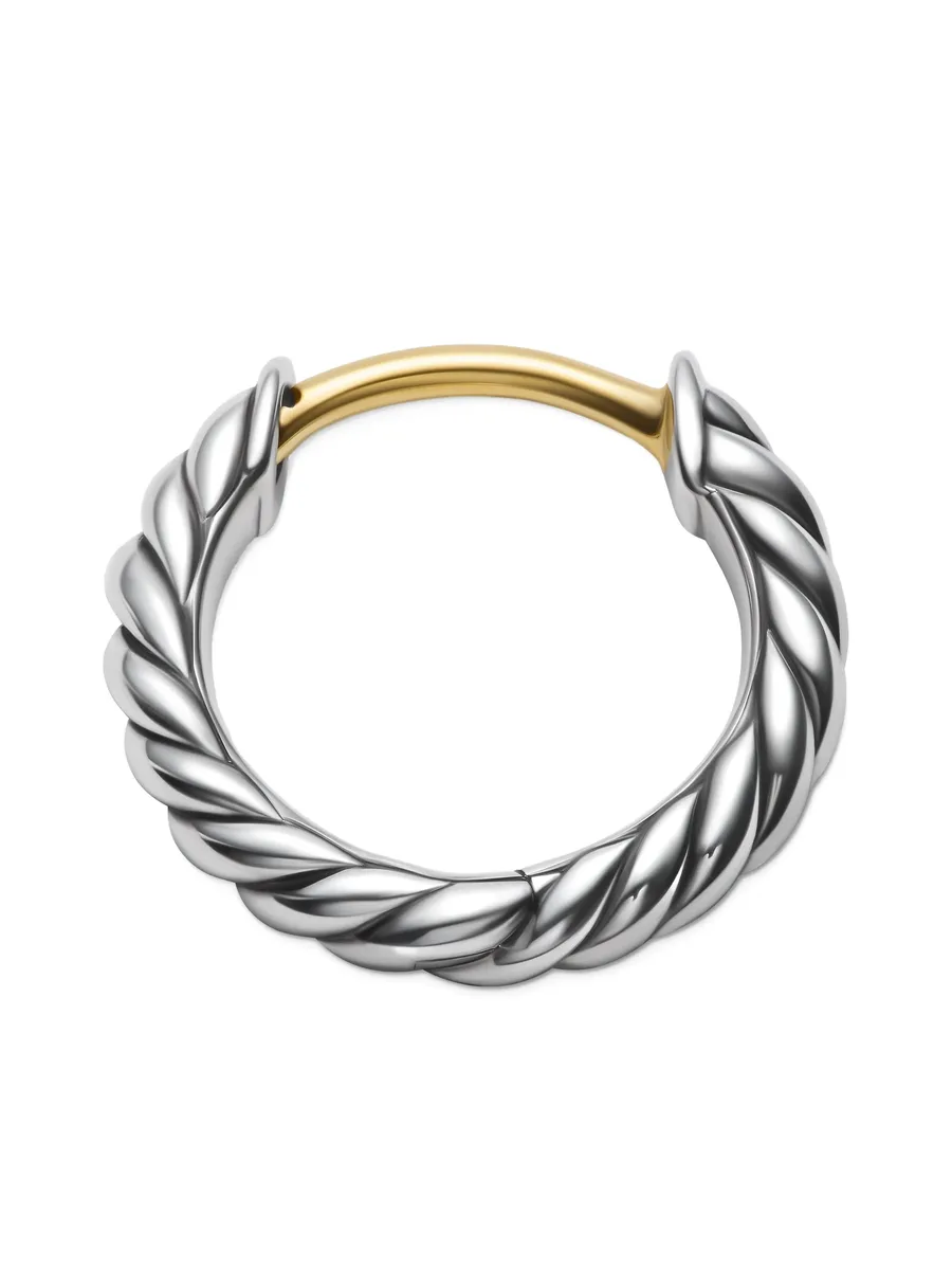 серебряные серьги-хагги Sculpted Cable Micro (10.7 мм) 8