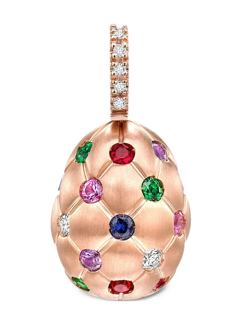 подвеска Treillage Egg из розового золота с камнями