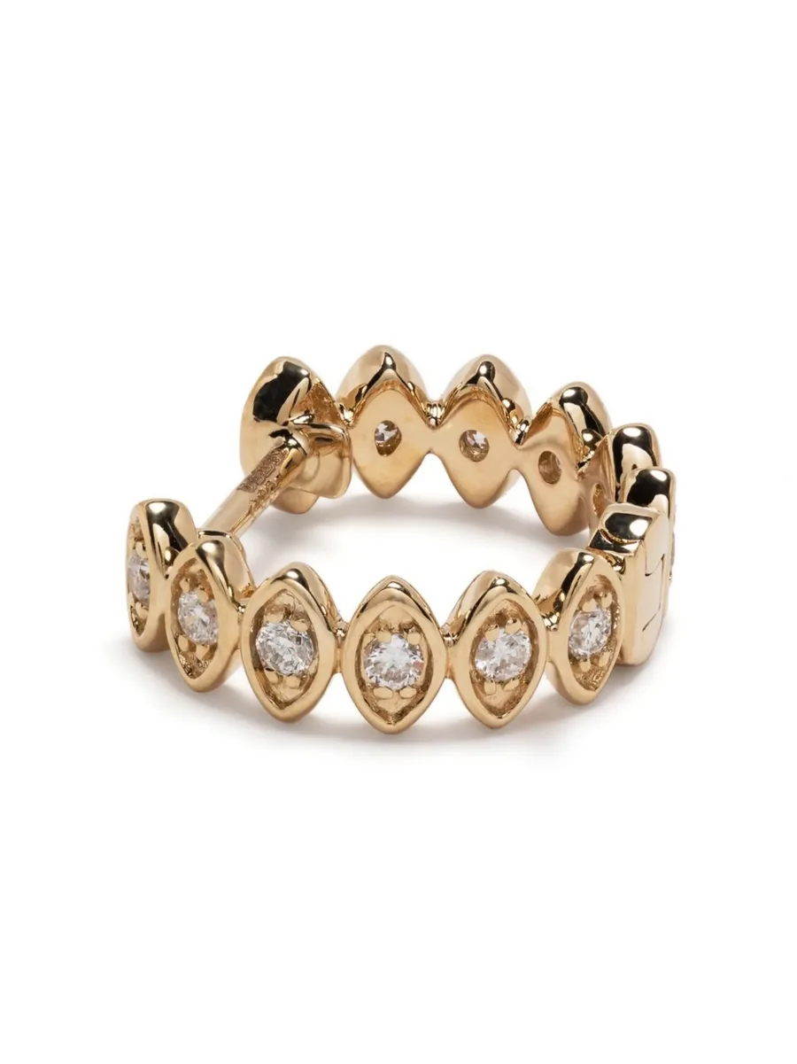 серьги-кольца Evil Eye из желтого золота с бриллиантами 6