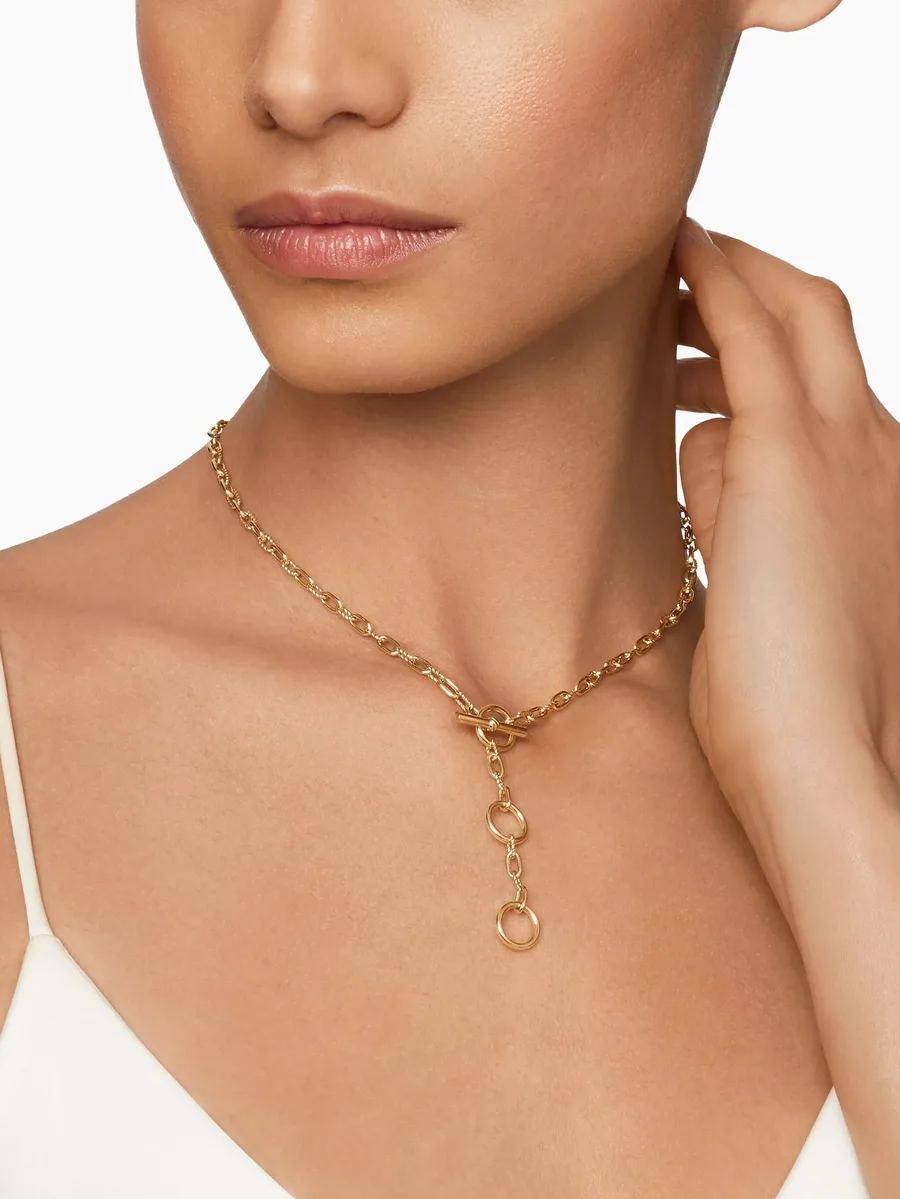 колье DY Madison Three Ring из желтого золота (3 мм) 9