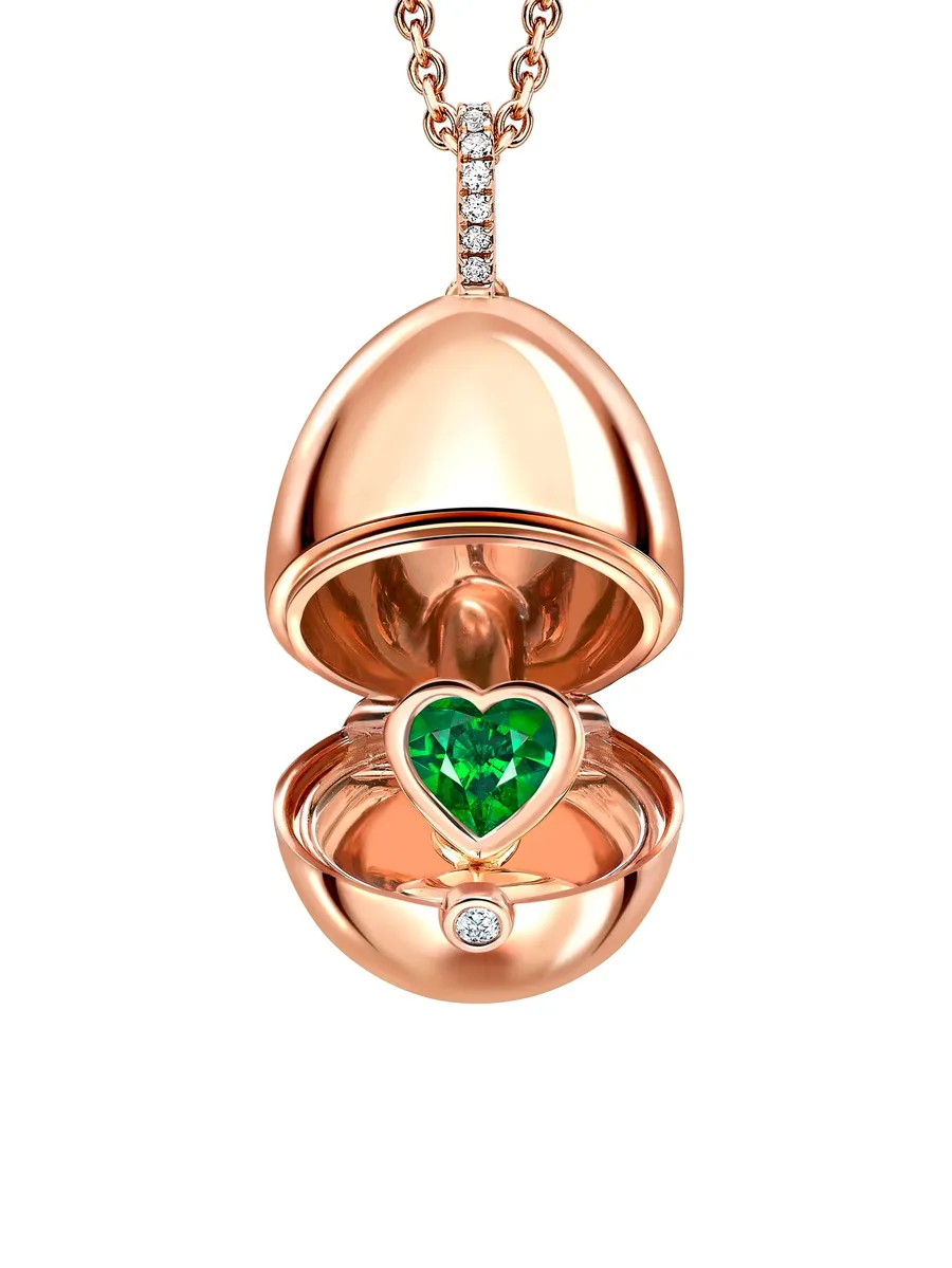 золотая подвеска Essence Heart Surprise Locket с камнями 4