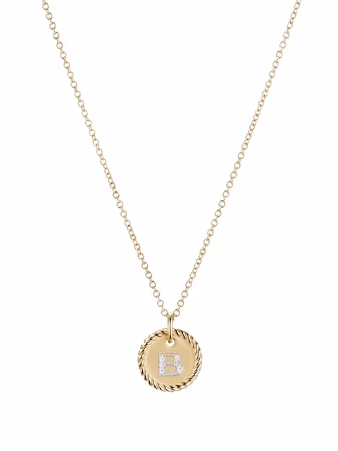 колье B Initial Charm из желтого золота с бриллиантами