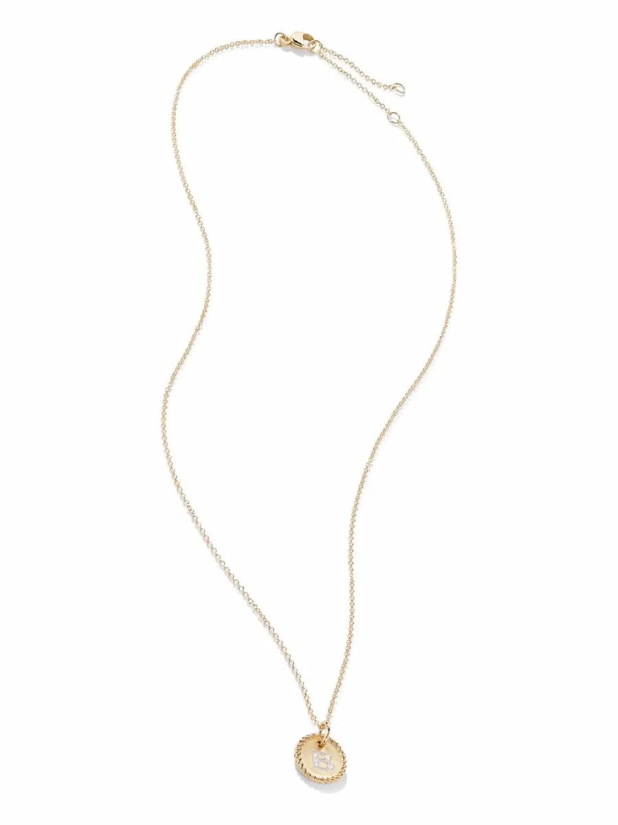 колье B Initial Charm из желтого золота с бриллиантами 4