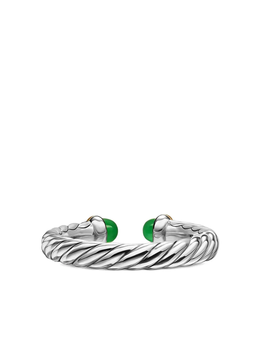 кольцо Petite Cable из серебра и желтого золота с ониксом 6