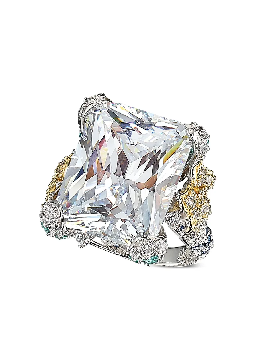 позолоченное кольцо Diamond Cinderella с камнем 4